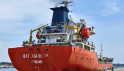 PT Agro Murni mencatat ekspor perdana CPO sebanyak 6.499.905 kg ke Kakinada, India, melalui Pelabuhan Krueng Geukueh, Aceh Utara, Ahad (22/6). (Foto: Ist)