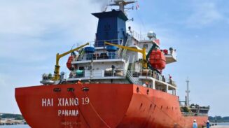 PT Agro Murni mencatat ekspor perdana CPO sebanyak 6.499.905 kg ke Kakinada, India, melalui Pelabuhan Krueng Geukueh, Aceh Utara, Ahad (22/6). (Foto: Ist)