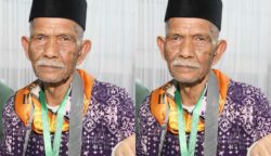 Muhammad Dahlan, jamaah haji tertua dari Aceh yang berusia 100 tahun tiba kembali Tanah Air, Senin (30/6). (Foto: Ist)