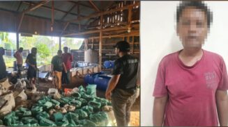Satreskrim Polres Aceh Selatan mengamankan pria berinisial RM (45), yang diduga melakukan aktivitas pertambangan tembaga ilegal di Gampong Gadang, Kecamatan Samadua, Aceh Selatan. (Foto: Dok. Polres Aceh Selatan)