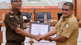 Wakajati Aceh Muhibuddin SH MH menjadi narasumber Bimtek BRA dalam rangka peningkatan kapasitas mendukung program reintegrasi di Aceh, Senin, 2 Juni 2025