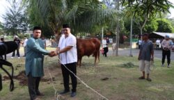 Penyerahan hewan kurban dilakukan secara simbolis oleh Kapolda Aceh Irjen Pol Achmad Kartiko Jum'at pagi (6/6), bertempat di Lapangan Ditreskrimum Polda Aceh. (Foto: For Infoaceh.net)