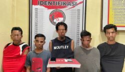 5 narapidana di Lapas Kelas III Calang, Aceh Jaya, diamankan setelah terbukti terlibat dalam kasus penyalahgunaan narkotika jenis sabu. (Foto: Dok. Polres Aceh Jaya)