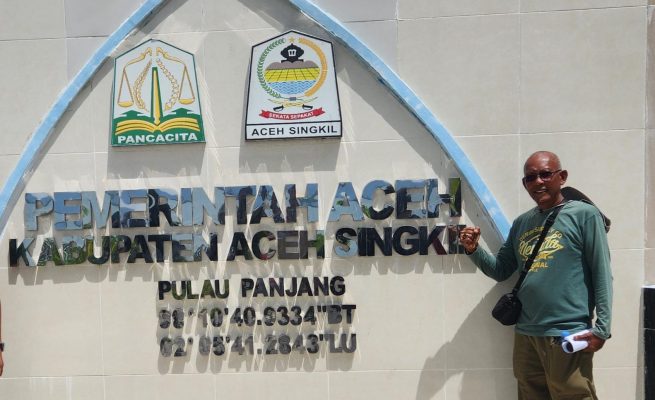 Bangunan tugu milik Pemerintah Aceh di Pulau Panjang, Aceh Singkil
