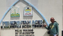 Bangunan tugu milik Pemerintah Aceh di Pulau Panjang, Aceh Singkil