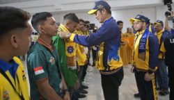 Plt Sekda Aceh, M Nasir Syamaun membuka Pomda XIX Aceh di kampus Universitas Teuku Umar (UTU) Meulaboh, Aceh Barat, pada Rabu (11/6/2025)