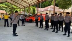 Polres Sabang menerima kedatangan personel BKO dari Dit Pamobvit Polda Aceh, Jum'at (13/6/2025).