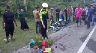 Laka Lantas maut di Jalan Nasional Banda Aceh–Meulaboh, di Desa Kuala, Kecamatan Indra Jaya, Aceh Jaya, Ahad, 15 Juni 2025. (Foto: Polres Aceh Jaya)