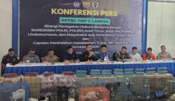 Bea Cukai Langsa mengungkap maraknya penyelundupan barang impor ilegal di wilayah Aceh sepanjang semester I tahun 2025, pada konferensi pers, Selasa (17/6). (Foto: Ist)