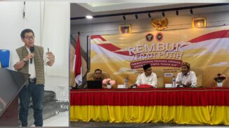 Ketua FKPT Aceh Dr Wiratmadinata SH MH memberi sambutan saat membuka Rembuk Merah Putih di aula Pascasarjana UIN Ar-Raniry, Banda Aceh, Rabu (18/6). (Foto: For Infoaceh.net)