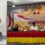 Ketua FKPT Aceh Dr Wiratmadinata SH MH memberi sambutan saat membuka Rembuk Merah Putih di aula Pascasarjana UIN Ar-Raniry, Banda Aceh, Rabu (18/6). (Foto: For Infoaceh.net)