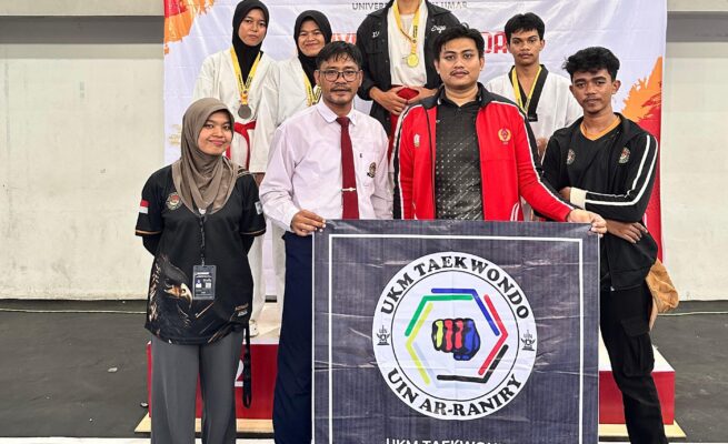 Kontingen UIN Ar-Raniry Banda Aceh menempati peringkat 4 dalam ajang POMDA XIX Aceh yang berlangsung di Universitas Teuku Umar (UTU), Meulaboh, 11–18 Juni 2025.