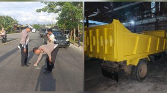 Polisi berhasil menangkap sopir truk pelaku tabrak lari maut yang menewaskan satu orang dan melukai satu lainnya di Jalan Lintas Medan–Banda Aceh, tepatnya di Desa Pulo, Kecamatan Peudada, Bireuen. Peristiwa itu terjadi Rabu, 11 Juni 2025. (Foto: Dok. Satlantas Polres Bireuen)