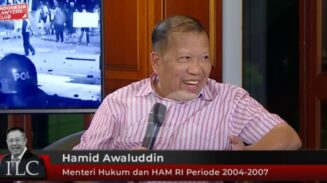 Mantan Menkumham Hamid Awaluddin saat menjadi narasumber dalam program Indonesia Lawyers Club (ILC), Rabu malam (18/6/2025). (Foto: Ist)