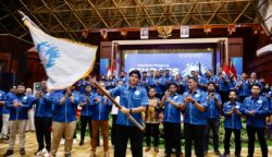 Sunnyl Ikbal, putra Gubernur Aceh Muzakir Manaf (Mualem) menjadi Ketua Umum DPW GEKRAFS Provinsi Aceh yang dikukuhkan pada Jum'at malam, 20 Juni 2025 di Anjong Mon Mata, Meuligoe Gubernur Aceh. (Foto: For Infoaceh.net)