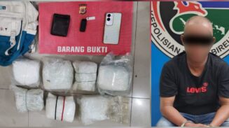 Satresnarkoba Polres Bireuen menggagalkan peredaran sabu seberat 6,3 kg dan mengamankan seorang pelaku berinisial HB (51). (Foto: Ist)