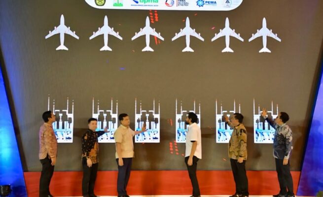 Peresmian Operasional Pesawat Charter (Pegasus) dan Bandara Khusus Migas Point A di Wilayah Kerja B di Lhoksukon, Kabupaten Aceh Utara, Kamis (26/6/2025). (Foto: For Infoaceh.net)