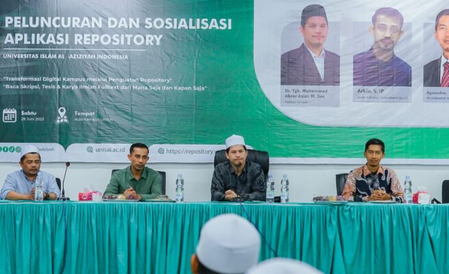 Unisai Samalanga, Bireuen meluncurkan aplikasi repository digital sebagai langkah strategis mendukung keterbukaan akses ilmiah dan transformasi digital kampus di aula Unisai, Sabtu (28/6). (Foto: Ist)