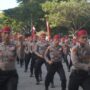 Sejumlah polisi mengikuti gladi bersih atraksi bela diri yang akan ditampilkan pada peringatan Hari Bhayangkara ke-79 di Lapangan Blang Padang, Banda Aceh. (Foto: Ist)