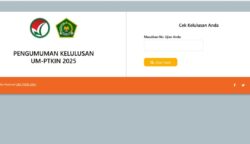 Tangkapan layar laman pengumuman UM PTKIN 2025