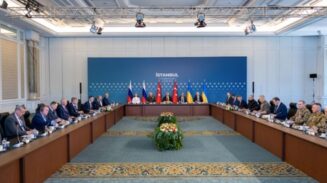 Pertemuan Rusia dan Ukraina di Turki. Foto: Anadolu