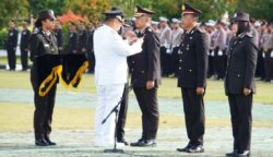 Polda Bangka Belitung menggelar upacara puncak peringatan Hari Bhayangkara ke-79 di Halaman Kantor Gubernur, Selasa (1/7/2025),