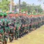 Penyambutan 423 prajurit TNI baru Batalyon Teritorial Pembangunan (Yon-TP) 853/Bawar Reje Bur di Kabupaten Aceh Timur, Rabu (16/7). (Foto: Ist)