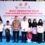 Kapolri Jenderal Listyo Sigit Prabowo melakukan kunjungan kerja ke pabrik sepatu PT Adis Dimension Footwear di Balaraja, Kabupaten Tangerang, Banten, Kamis (3/7/2025).