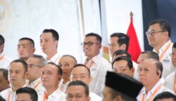 Bupati Aceh Barat Daya Safaruddin dalam acara pengukuhan pengurus APKASI Kamis, 17 Juli 2025, di Puri Agung, Grand Sahid Jaya Hotel, Jakarta. (Foto: Ist)