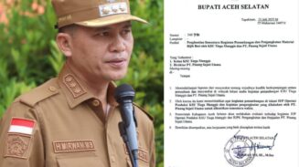 Bupati Aceh Selatan H Mirwan MS menghentikan sementara aktivitas penambangan dan pengangkutan material bijih besi yang dilakukan Koperasi Serba Usaha(KSU) Tiega Manggis dan PT Pinang Sejati Utama (PT. PSU). (Foto: Ist)