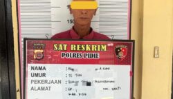 Satreskrim Polres Pidie mengungkap kasus dugaan tindak pidana pemerkosaan terhadap anak di bawah umur yang dilakukan oleh seorang pria berinisial AR (55), warga Kecamatan Sakti, Pidie. (Foto: Dok. Polres Pidie)