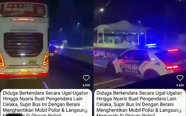 Viral Polisi Diteriaki dan Dihentikan di Tol oleh Sopir Bus Gara-gara Nyetir Zig-zag di Jalan Tol