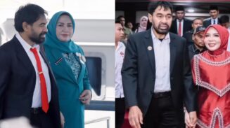 Gubernur Aceh Muzakir Manaf atau Mualem bersama kedua istrinya, Marlina Usman atau Kak Ana (Ketua TP PKK Aceh) dan Salmawati SE atau Bunda Salma (Anggota Komisi III DPRA). (Foto: Ist)