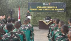 Sebanyak 237 personel Batalyon Infanteri Teritorial Pembangunan (Yonif TP) 856/Satria Bumi Sakti tiba di Marshalling Area Kompi Exiting Yonif 116/GS, wilayah Korem 012/TU, Selasa malam (1/7). (Foto: Korem 012/TU)