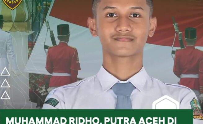 Muhammad Ridho, siswa SMAN Modal Bangsa (MOSA) Aceh terpilih sebagai Pasukan Pengibaran Bendera Pusaka (Paskibraka) nasional tahun 2025 mewakili Provinsi Aceh. (Foto: Ist)