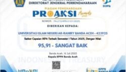 UIN Ar-Raniry Raih Penghargaan Proaksi Award 2025 dari KPPN Banda Aceh